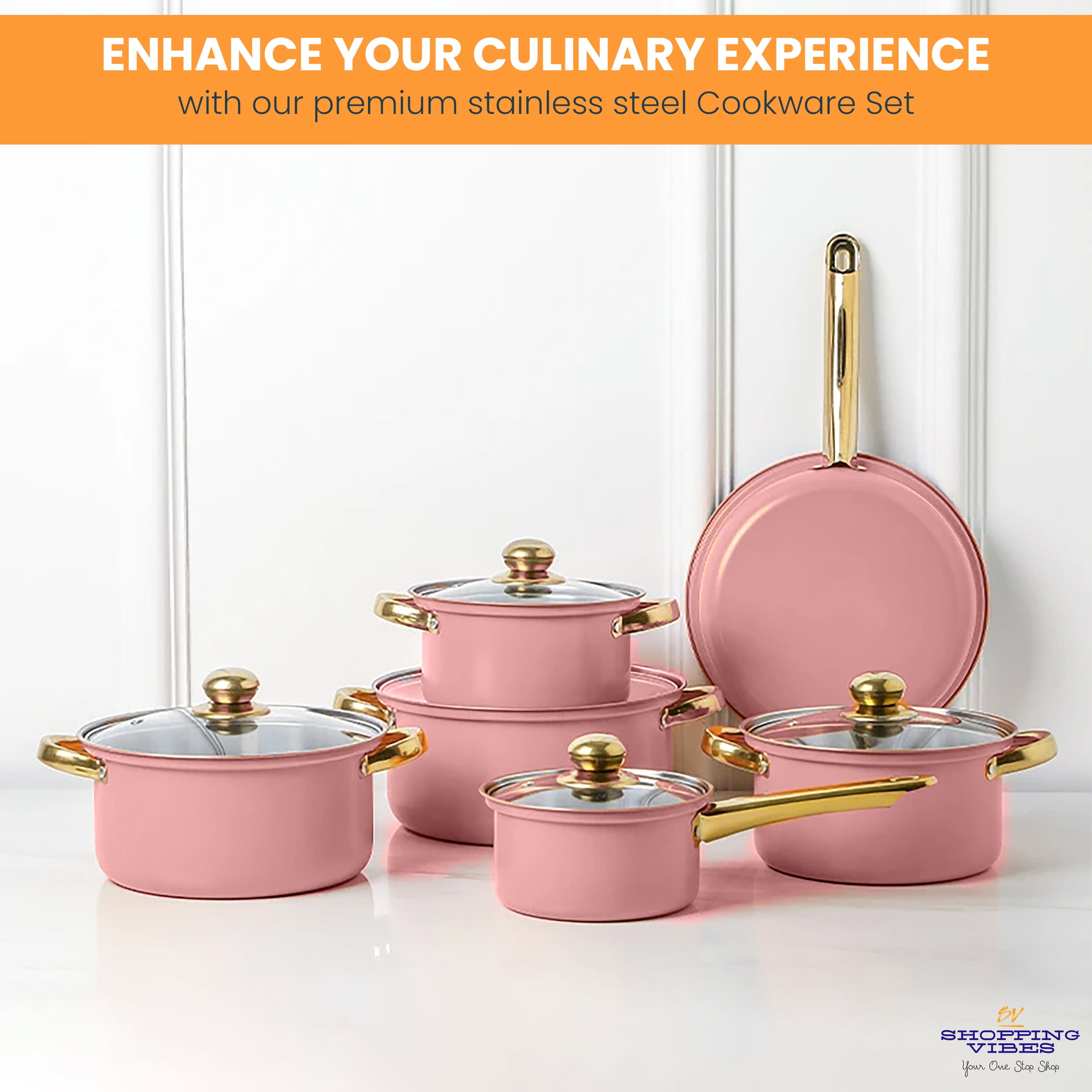 12pcs Stainless-Steel Cookware Set