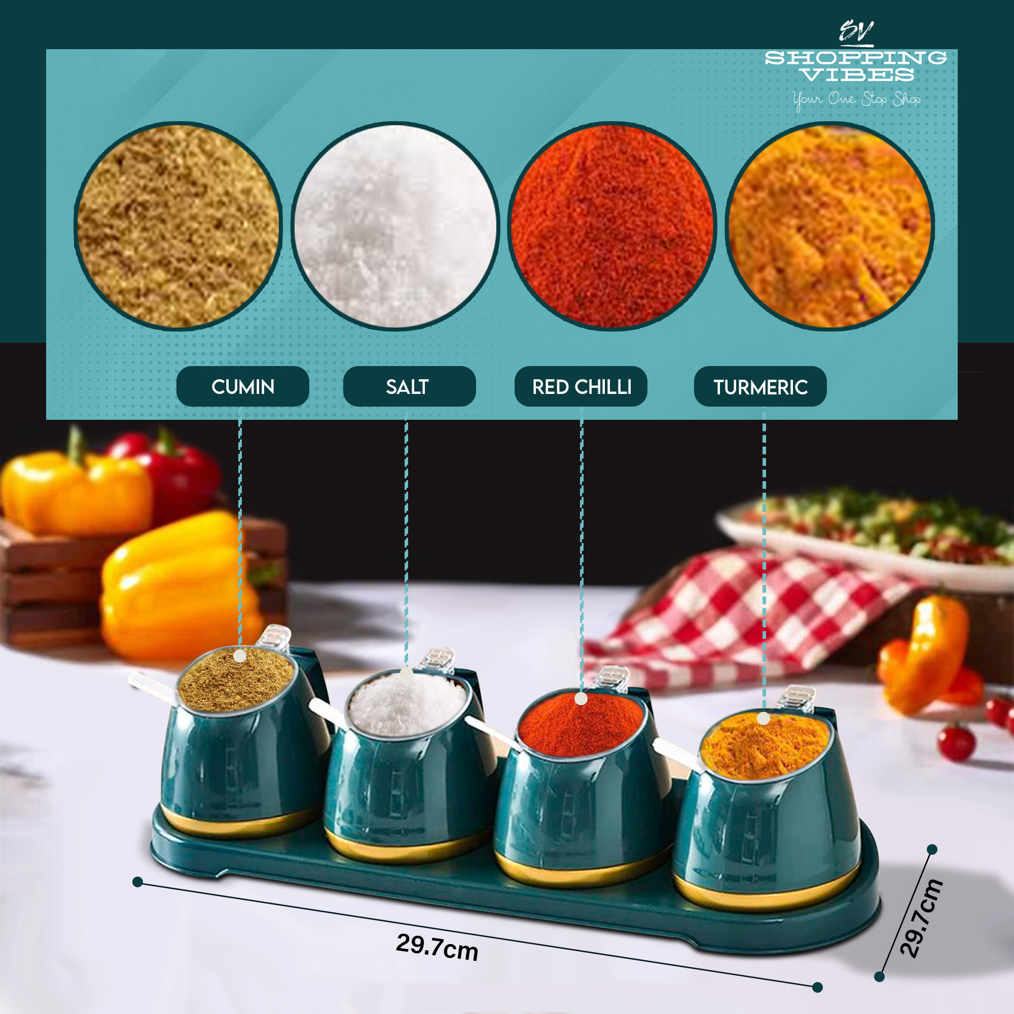 Spices Jars Set with Stand