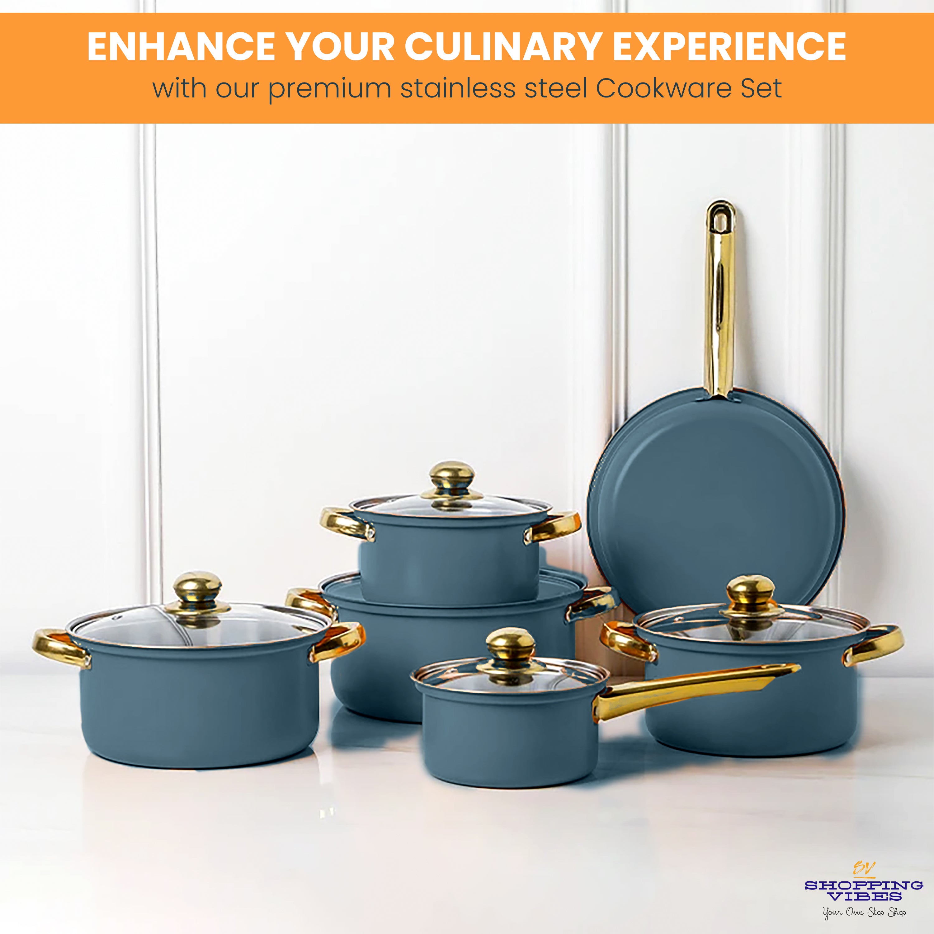 12pcs Stainless-Steel Cookware Set