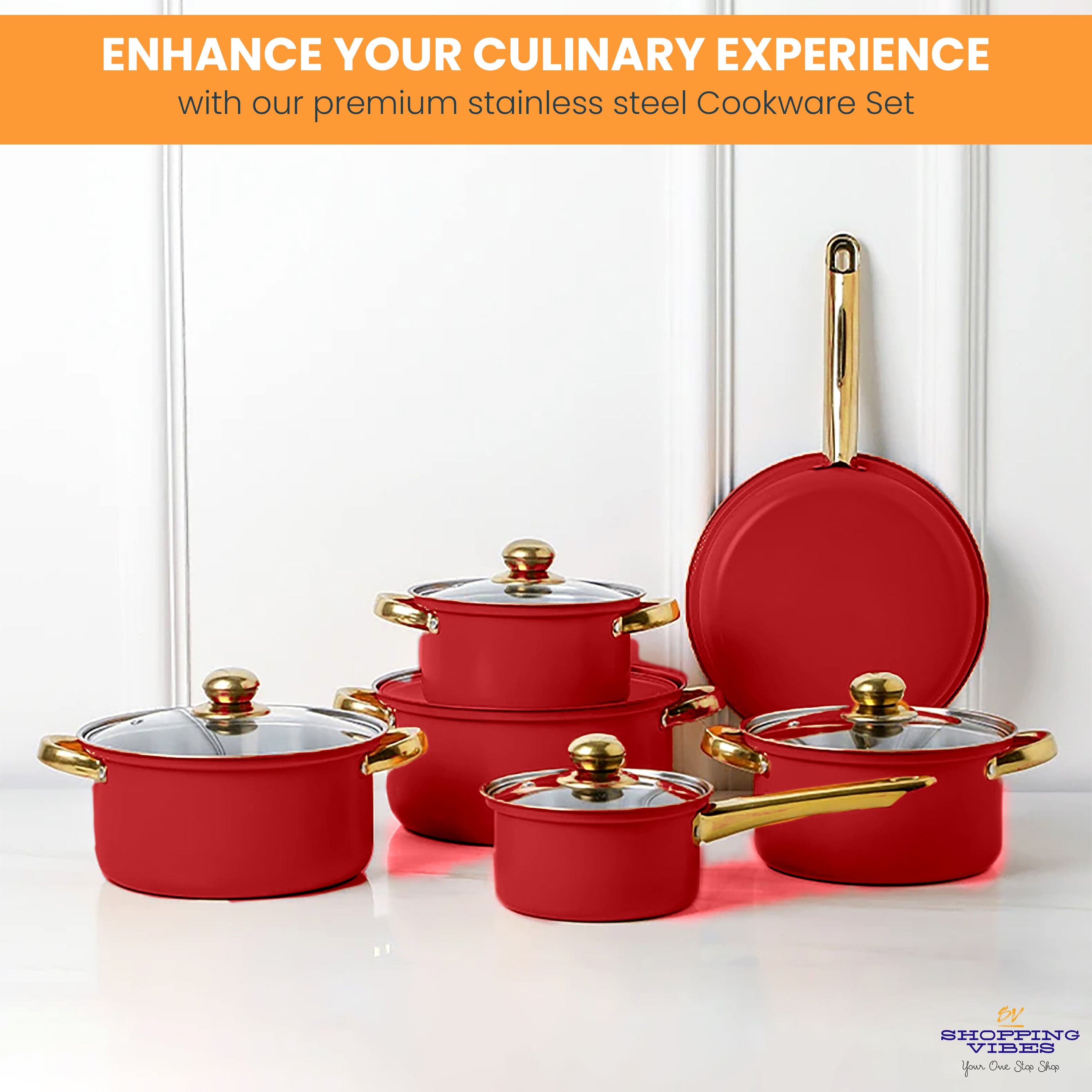 12pcs Stainless-Steel Cookware Set