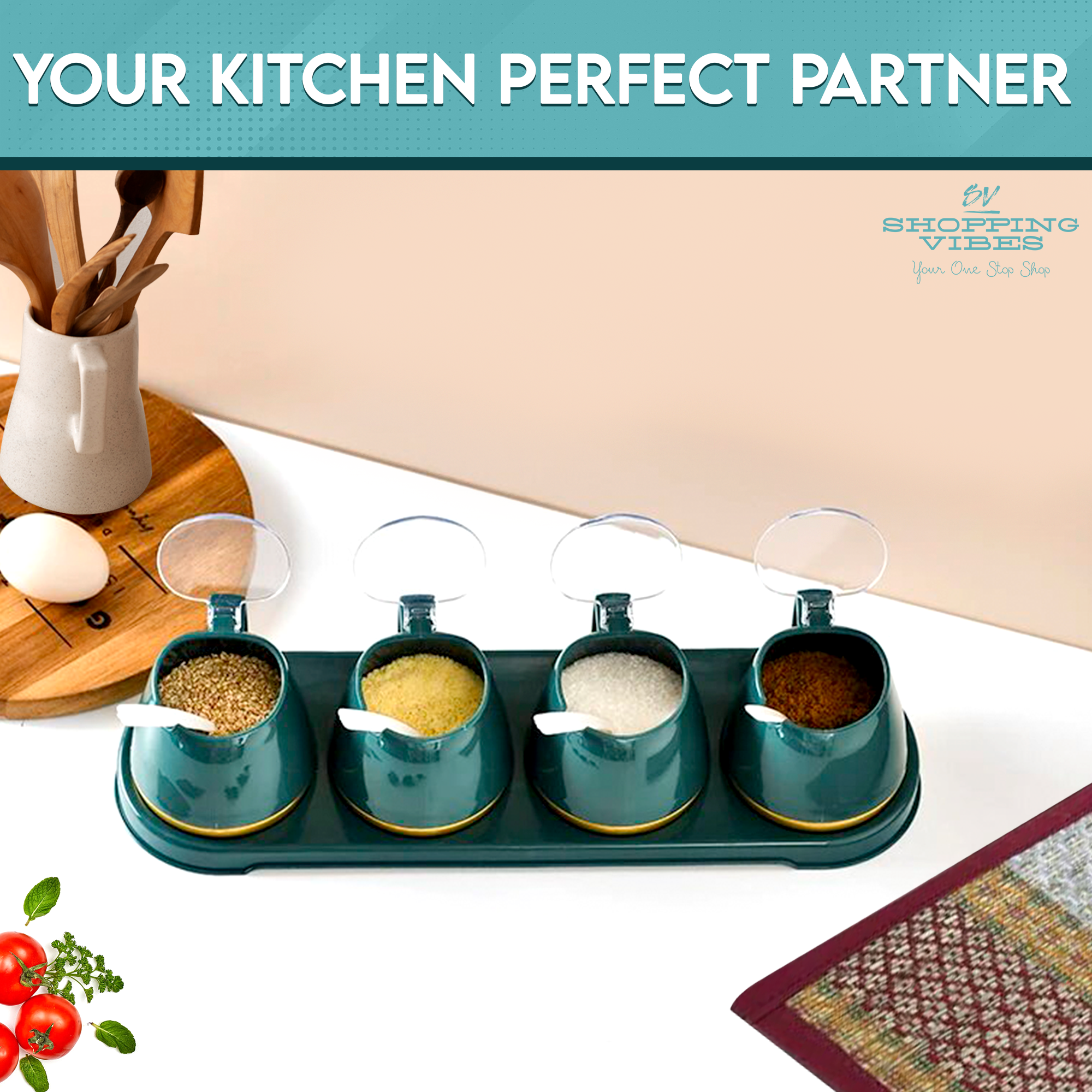 Spices Jars Set with Stand