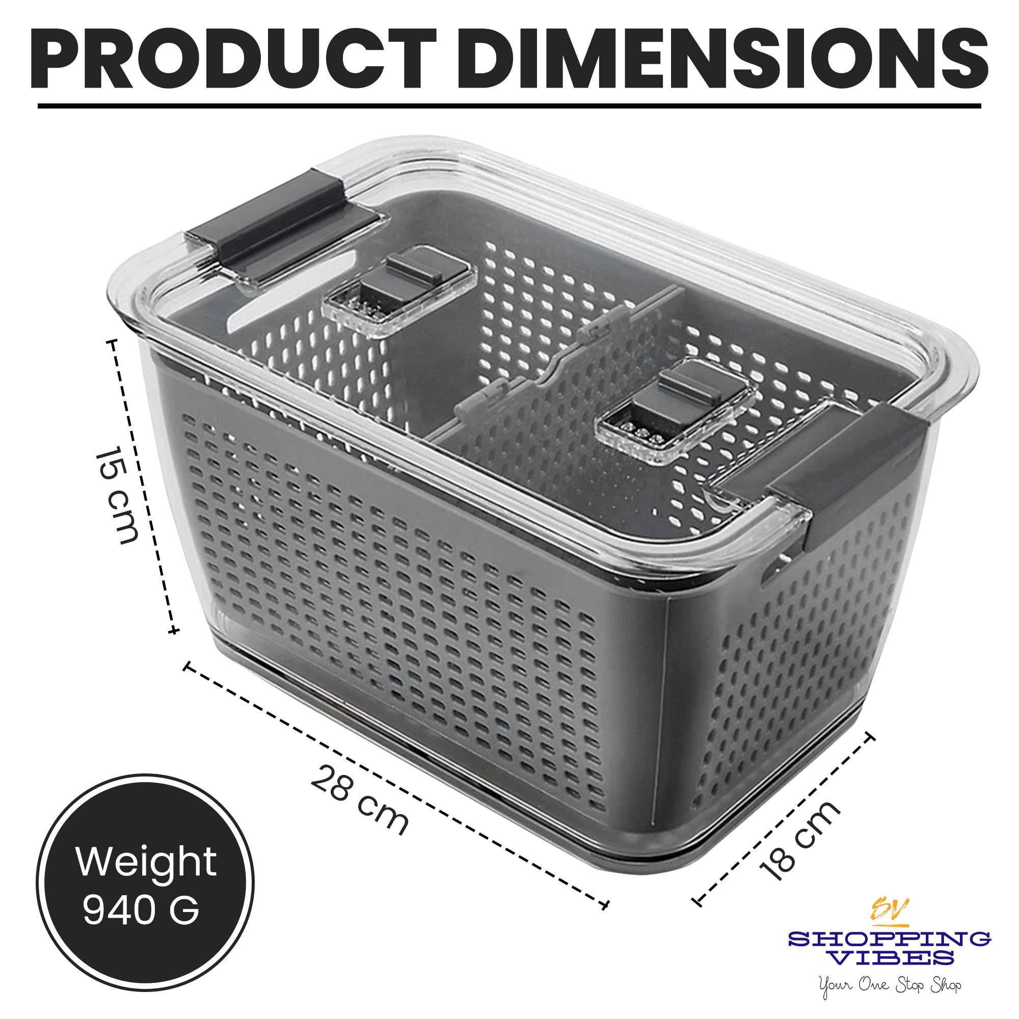 Airtight Fridge Storage Grey Box