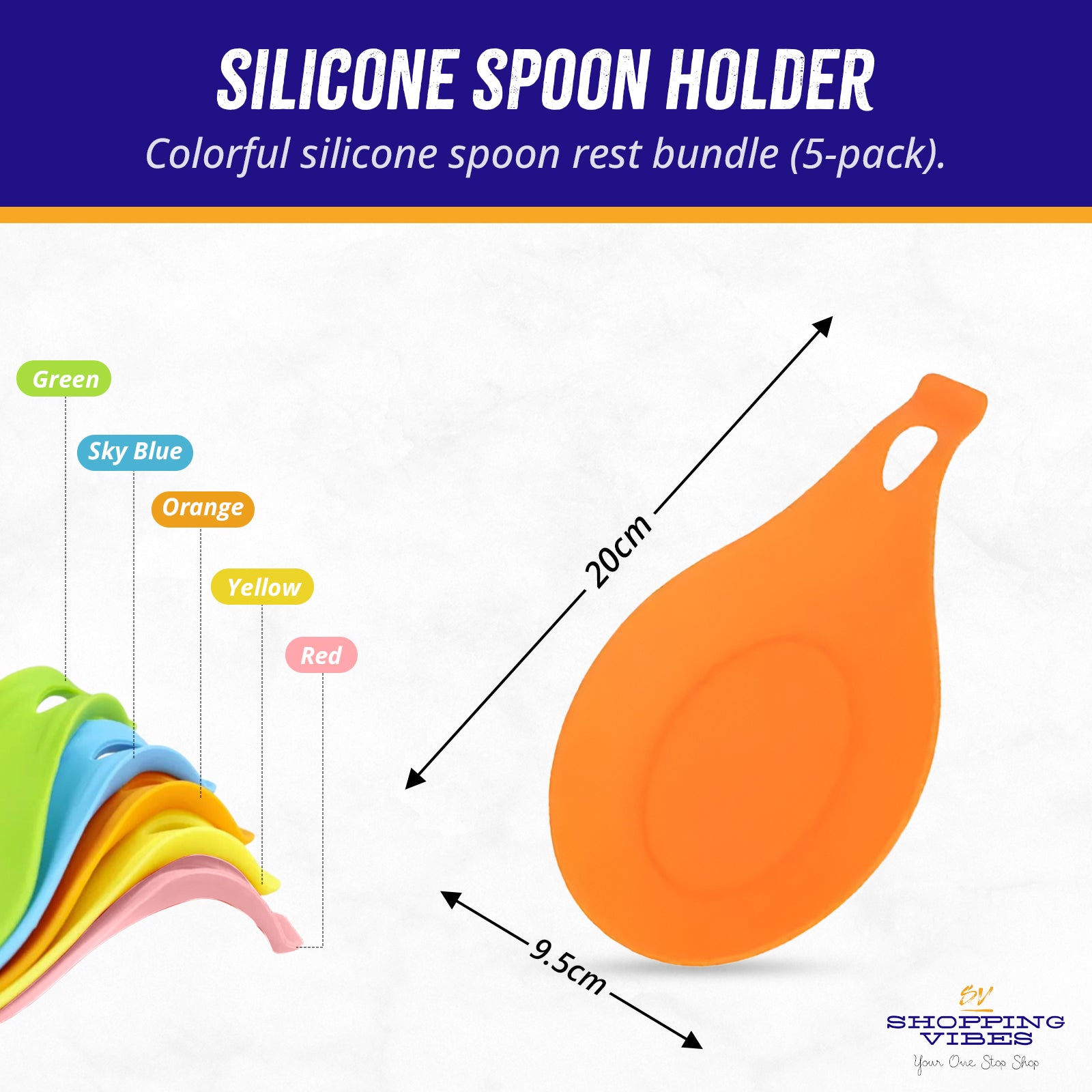 Silicone Spoon Holder Set of 5