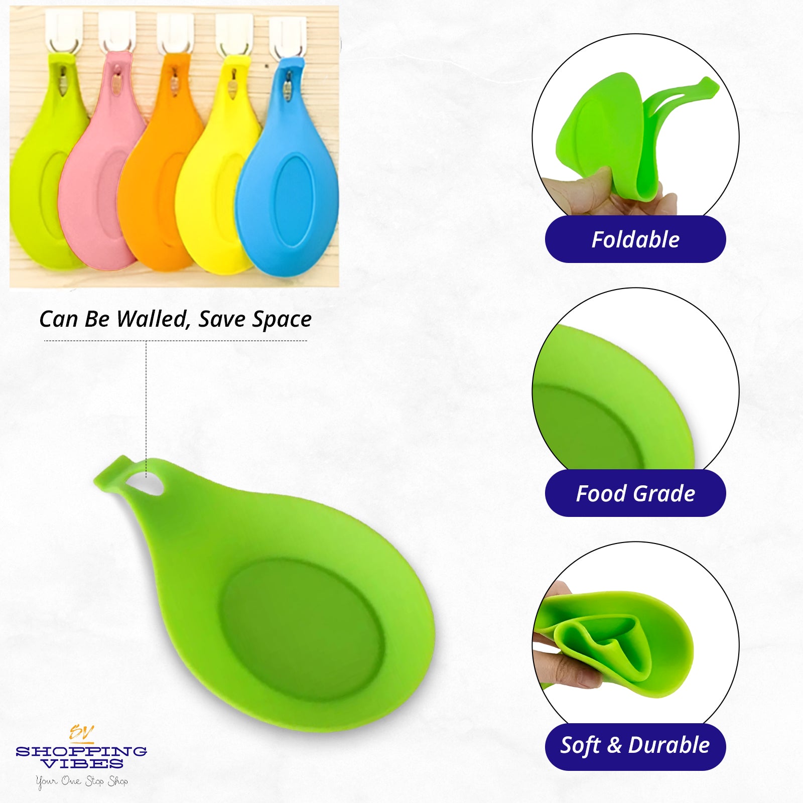 Silicone Spoon Holder Set of 5