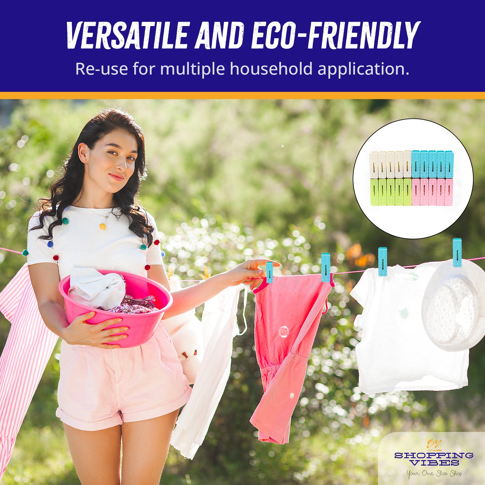 Plastic Clothes Clips_Set of 20