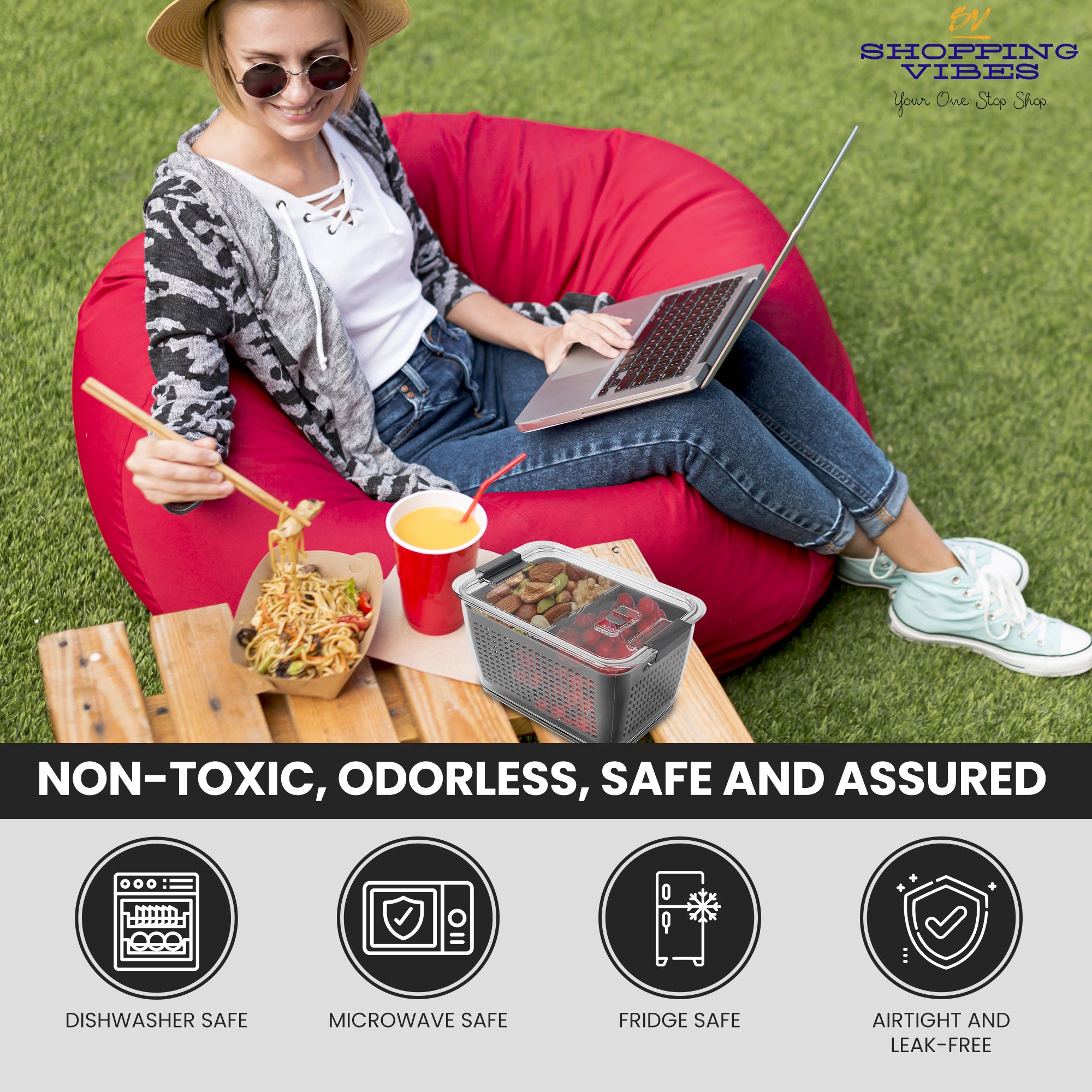 Airtight Fridge Storage Grey Box