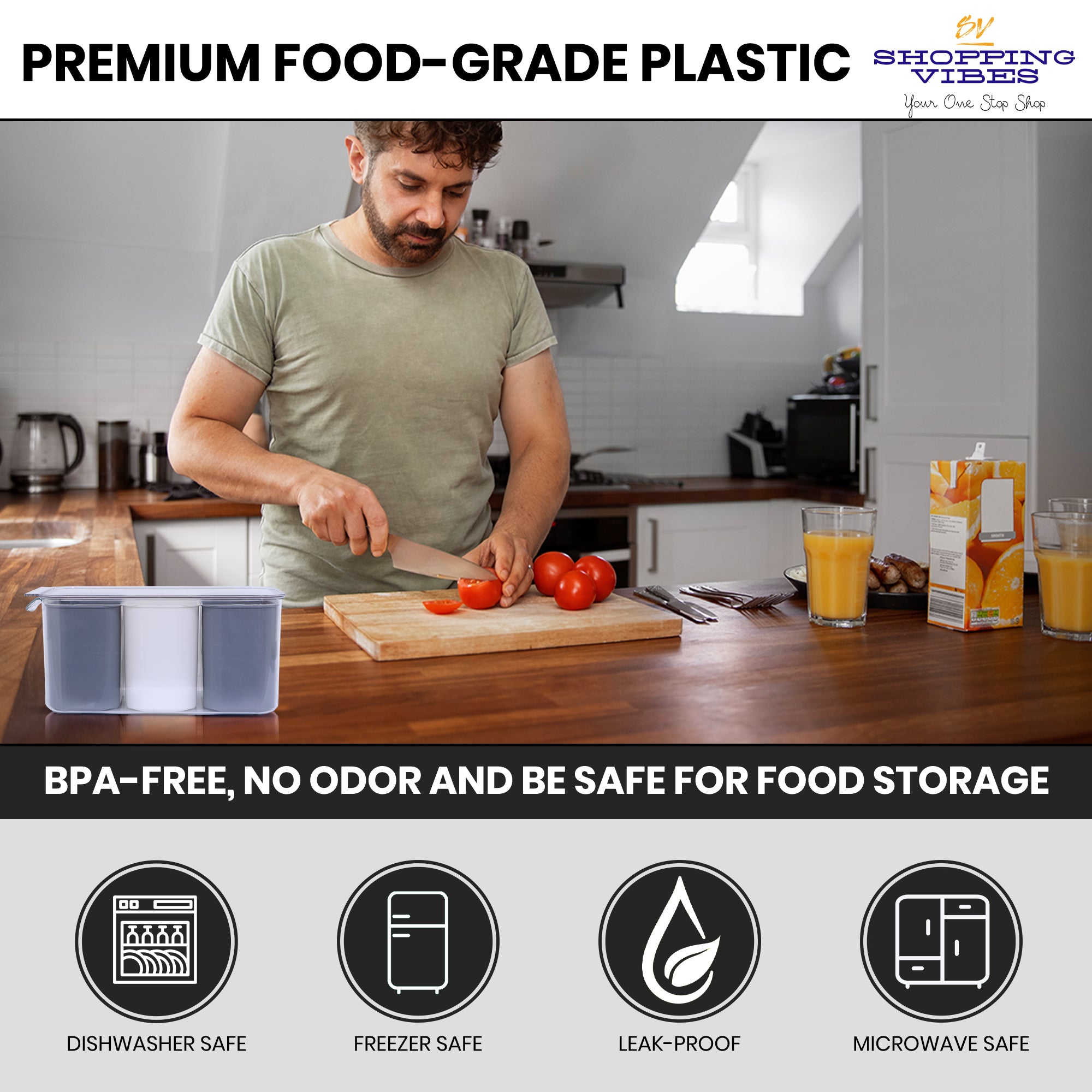 4-in-1 Storage Container with Lid