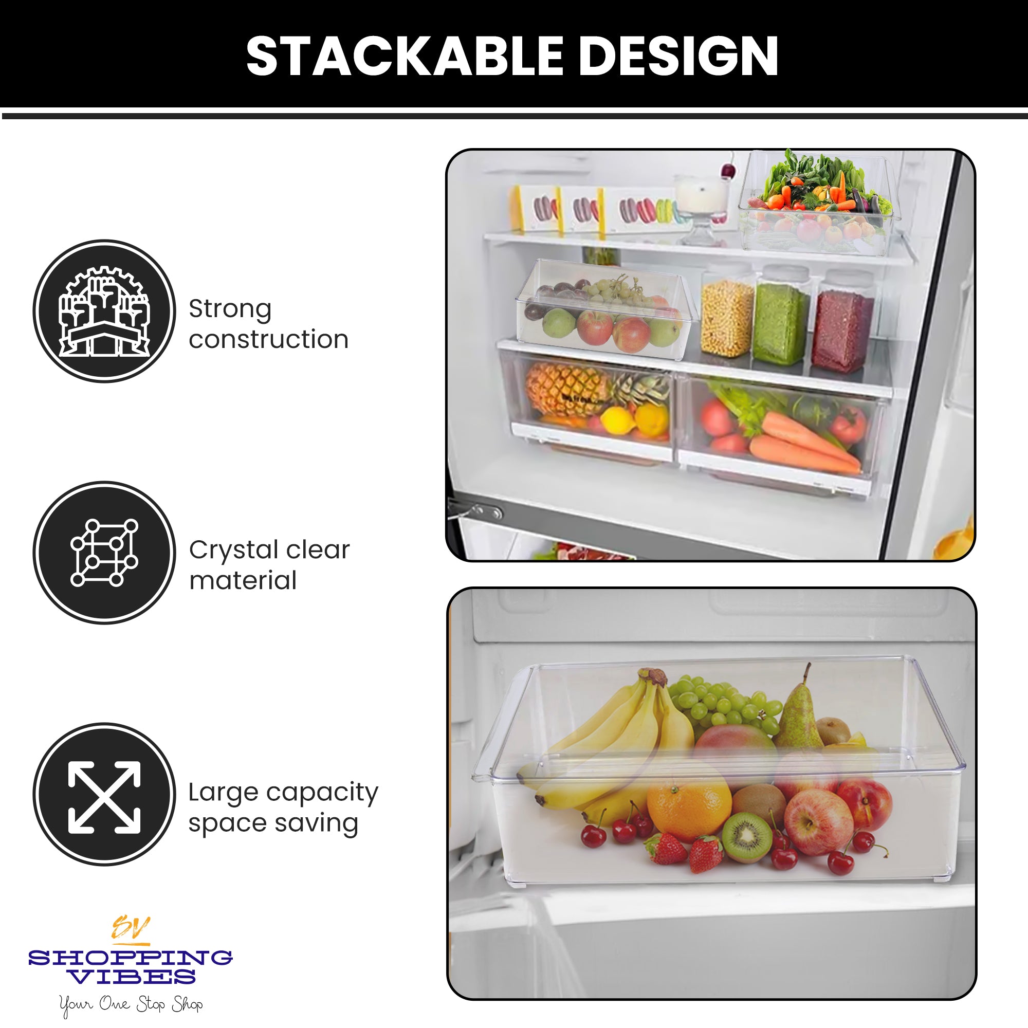 Fridge Storage Organizer Without Lid