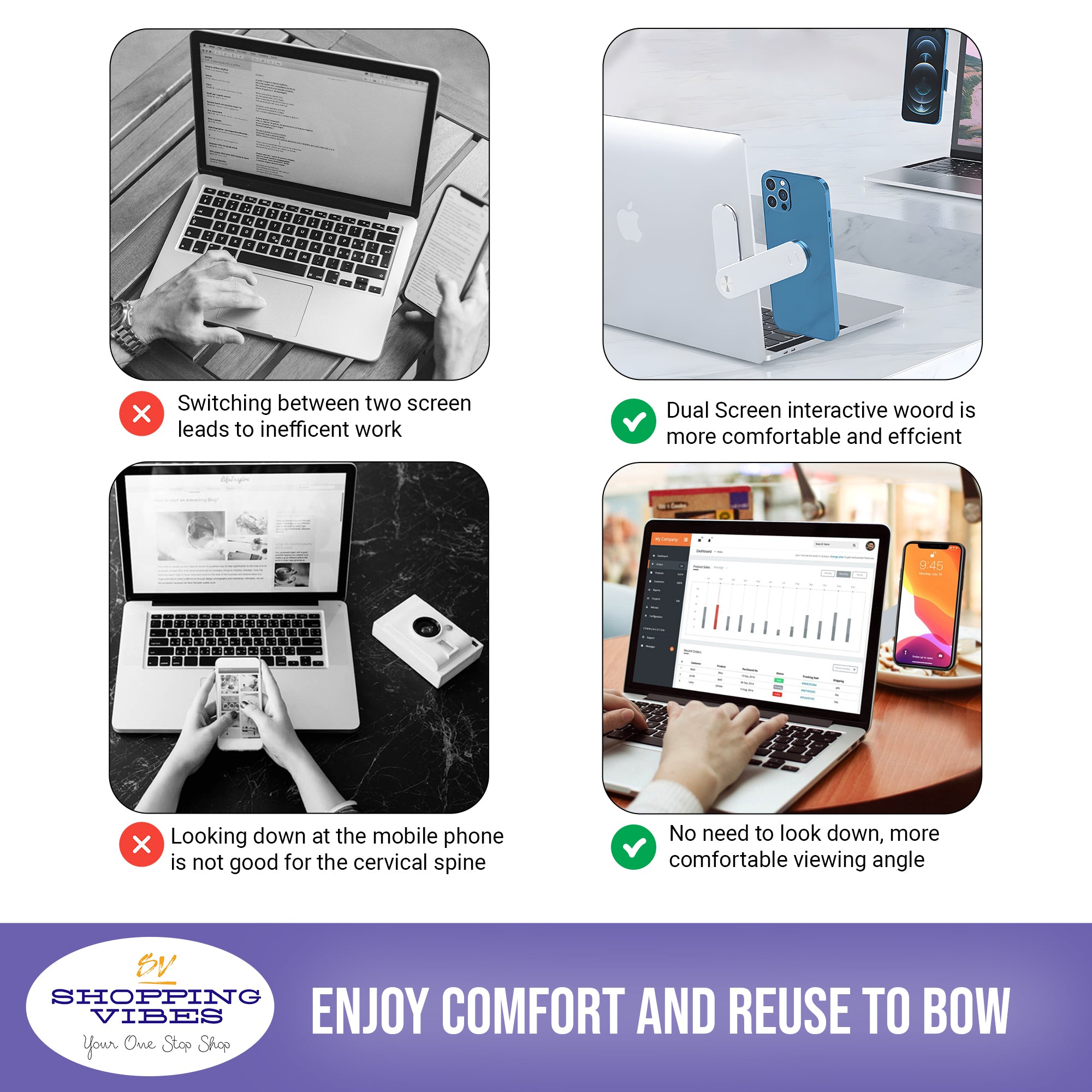 Magnetic Laptop Phone Holder