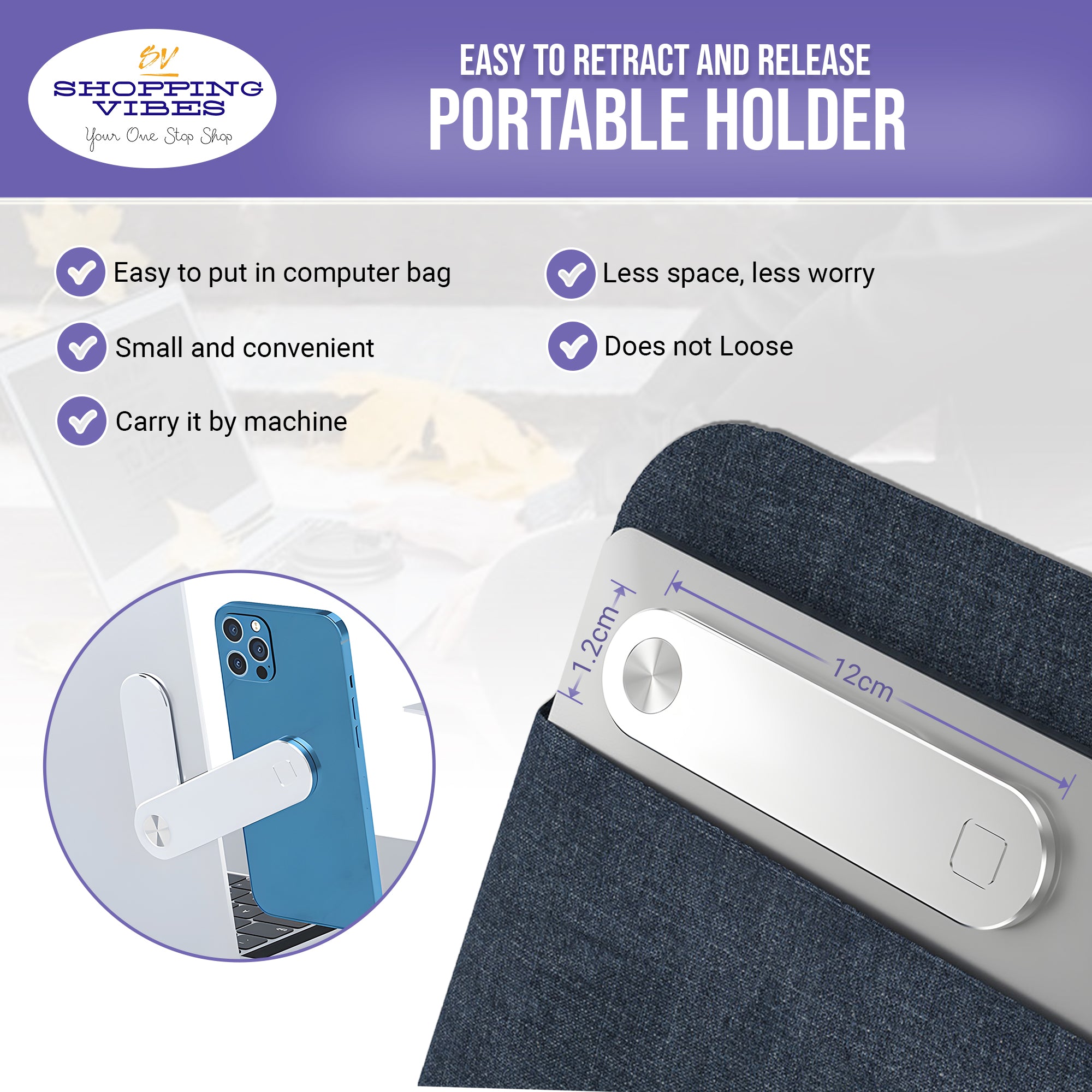 Magnetic Laptop Phone Holder