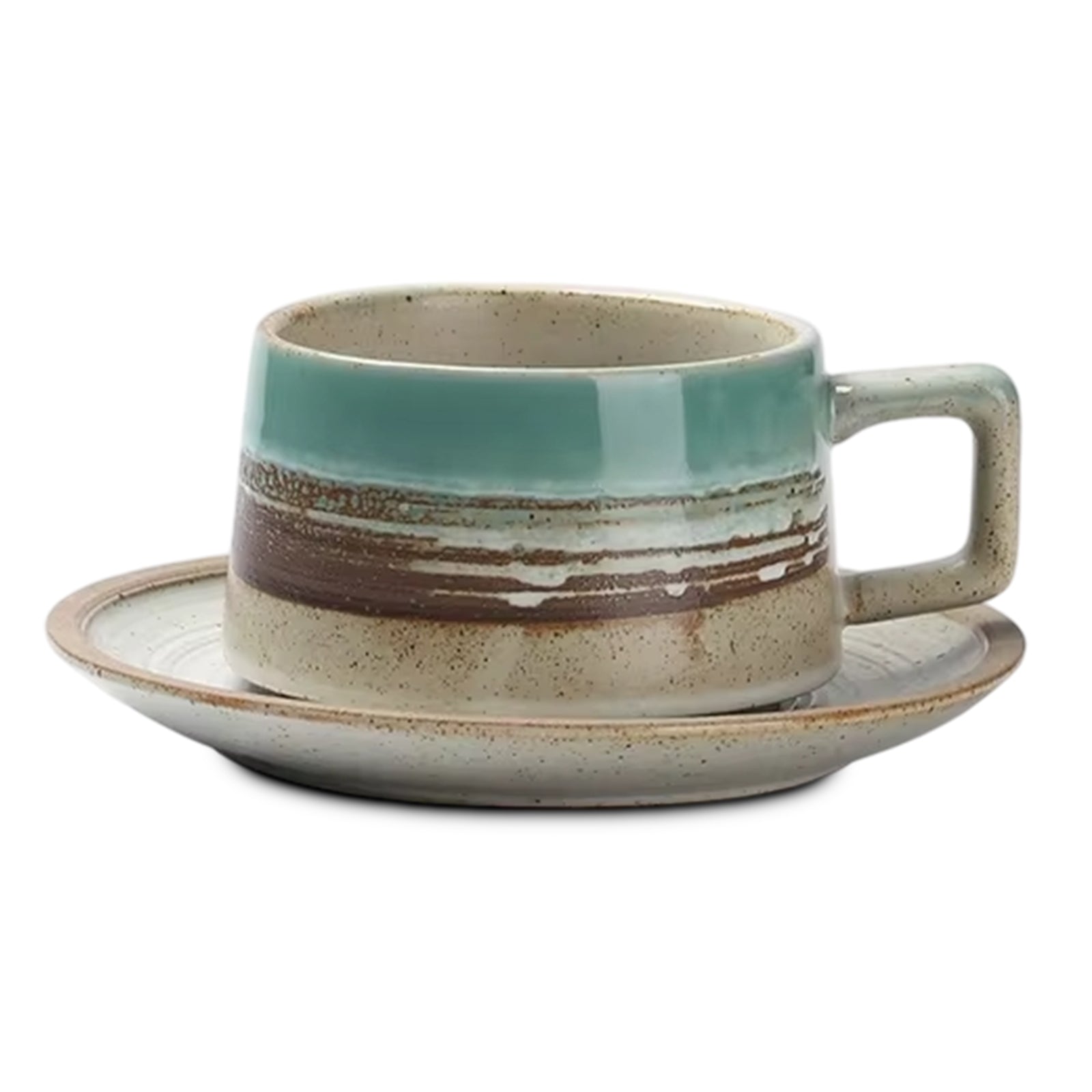 Ceramic Coffee Cup & Saucer Set