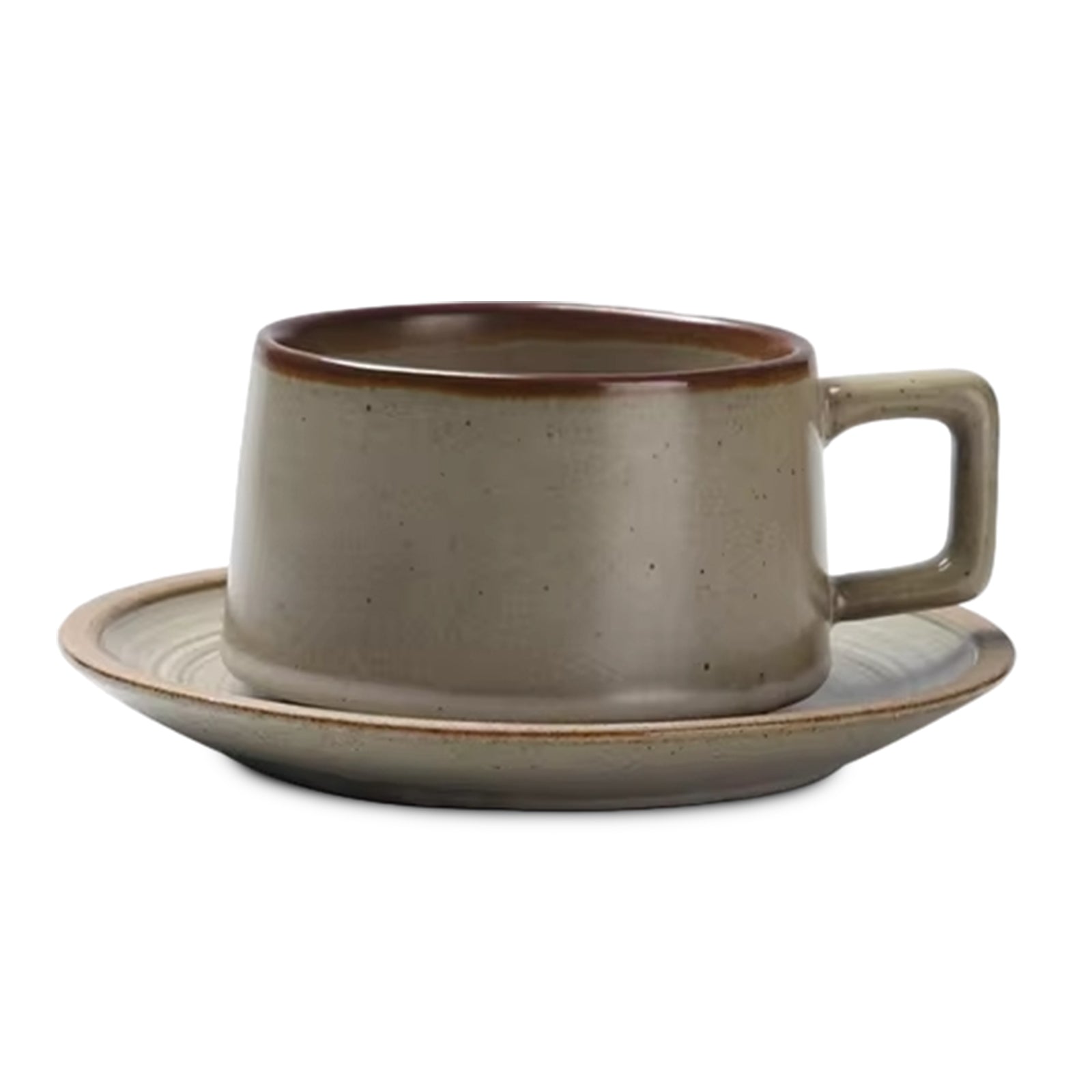 Ceramic Coffee Cup & Saucer Set