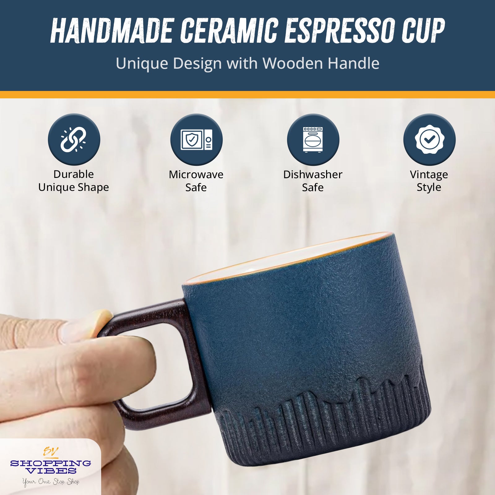 Ceramic Mug Wooden Handle