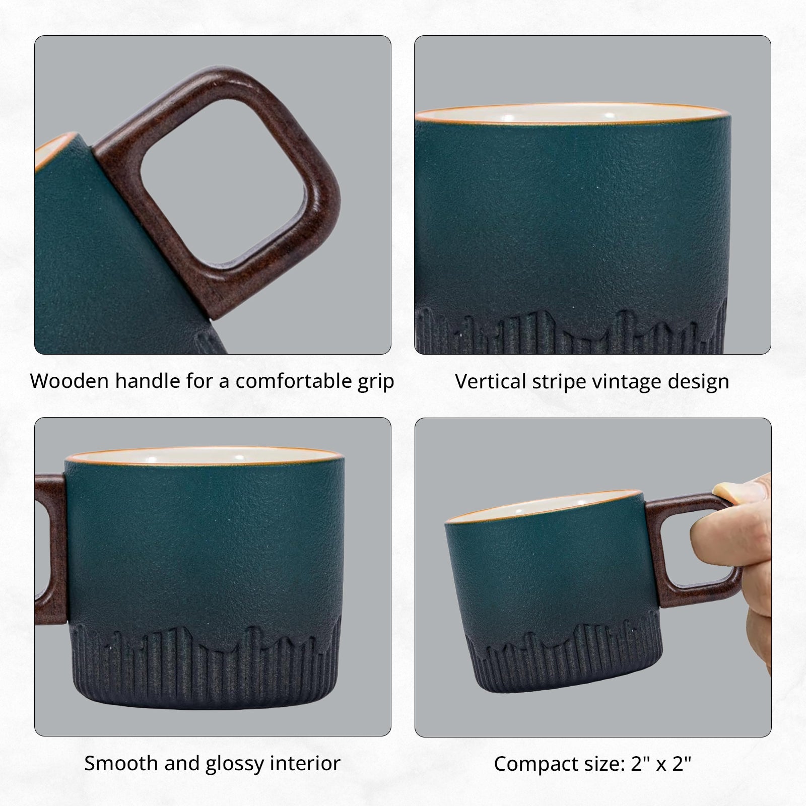Ceramic Mug Wooden Handle