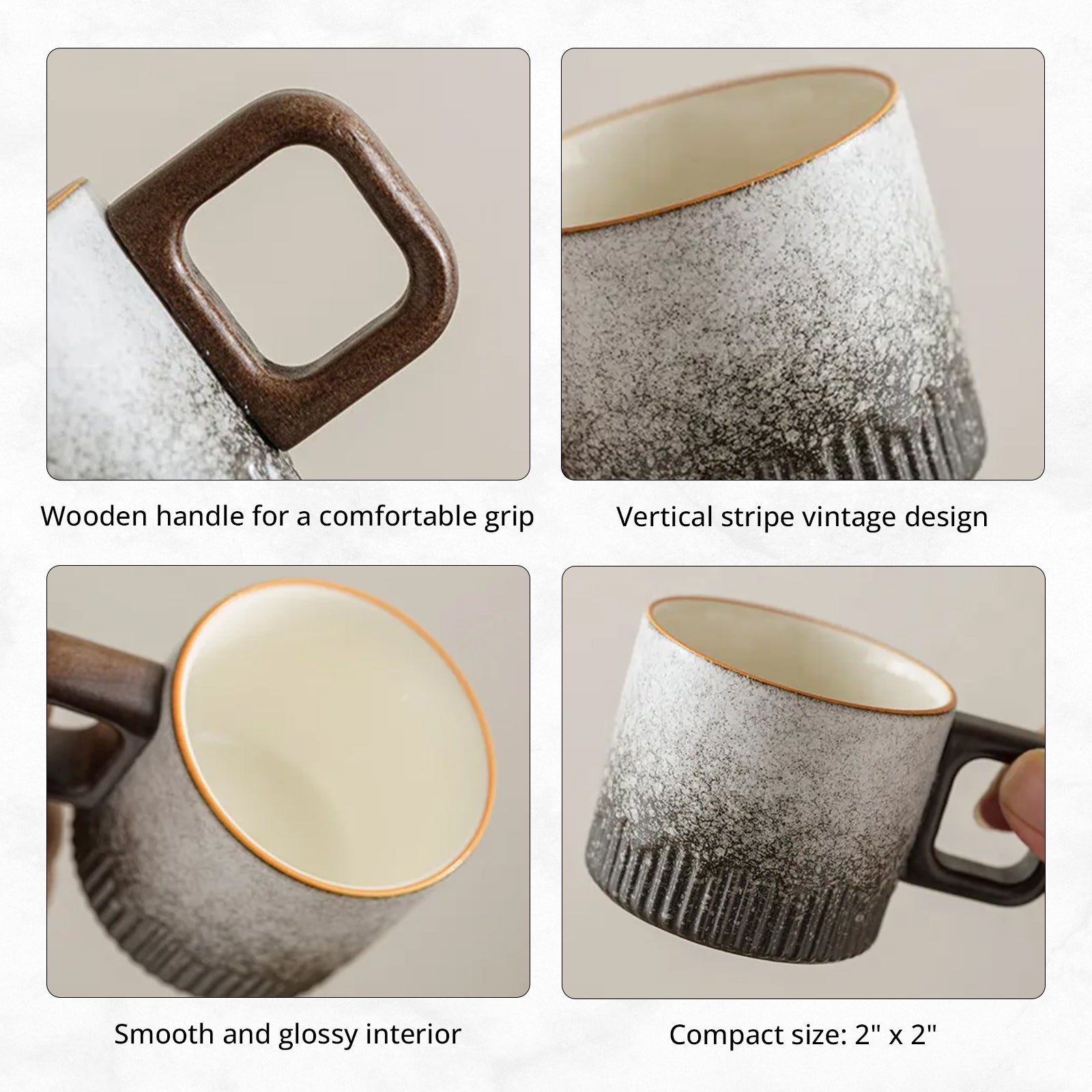 Ceramic Mug Wooden Handle