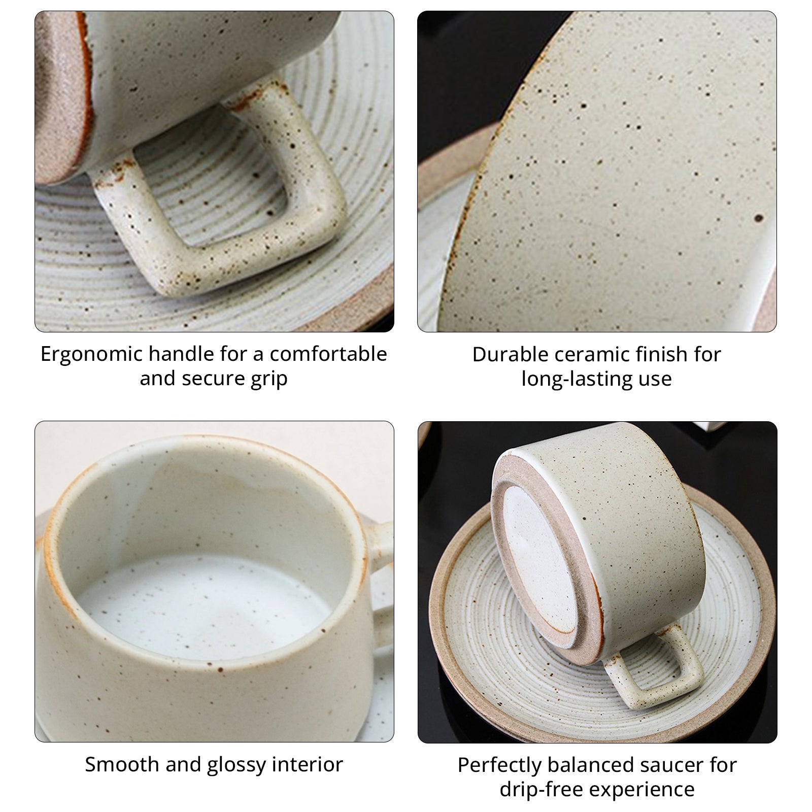 Ceramic Coffee Cup & Saucer Set