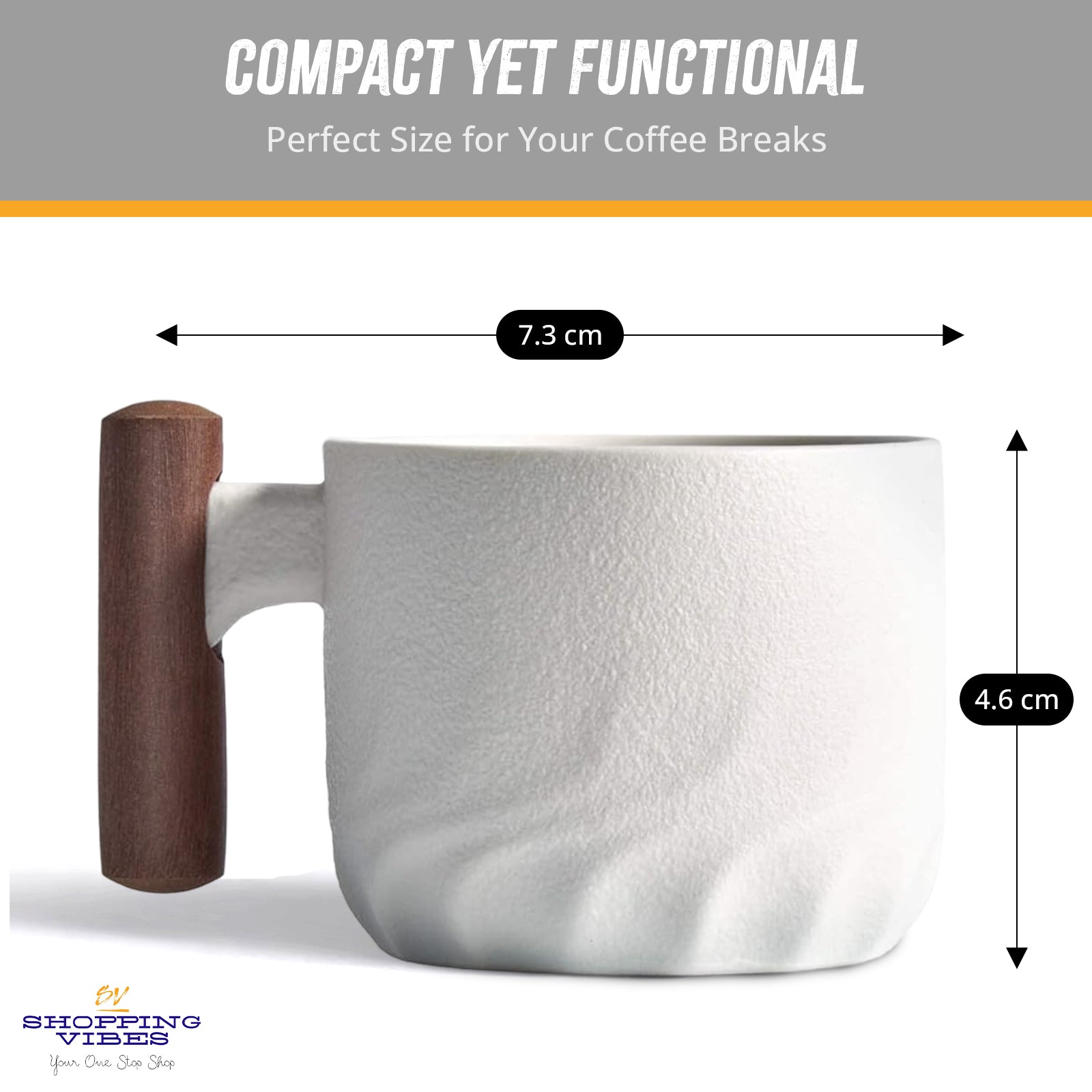 Ceramic Espresso Cup Wooden Handle