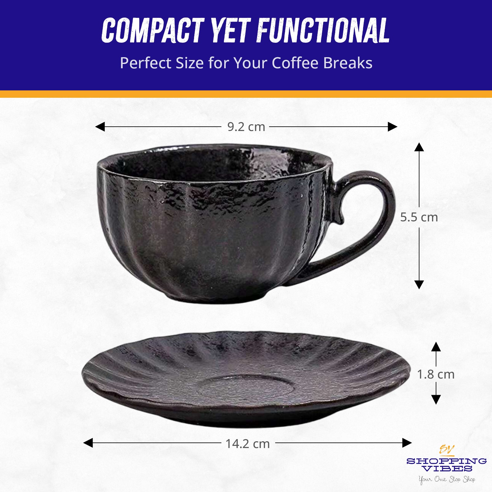Ceramic Coffee Cups & Roaster_Set of 4