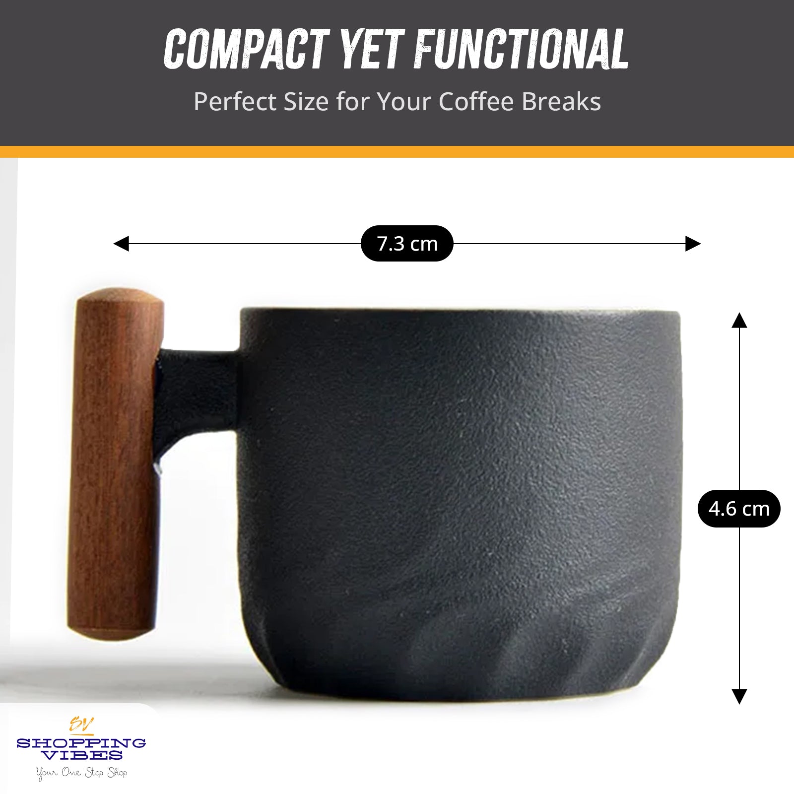 Ceramic Espresso Cup Wooden Handle