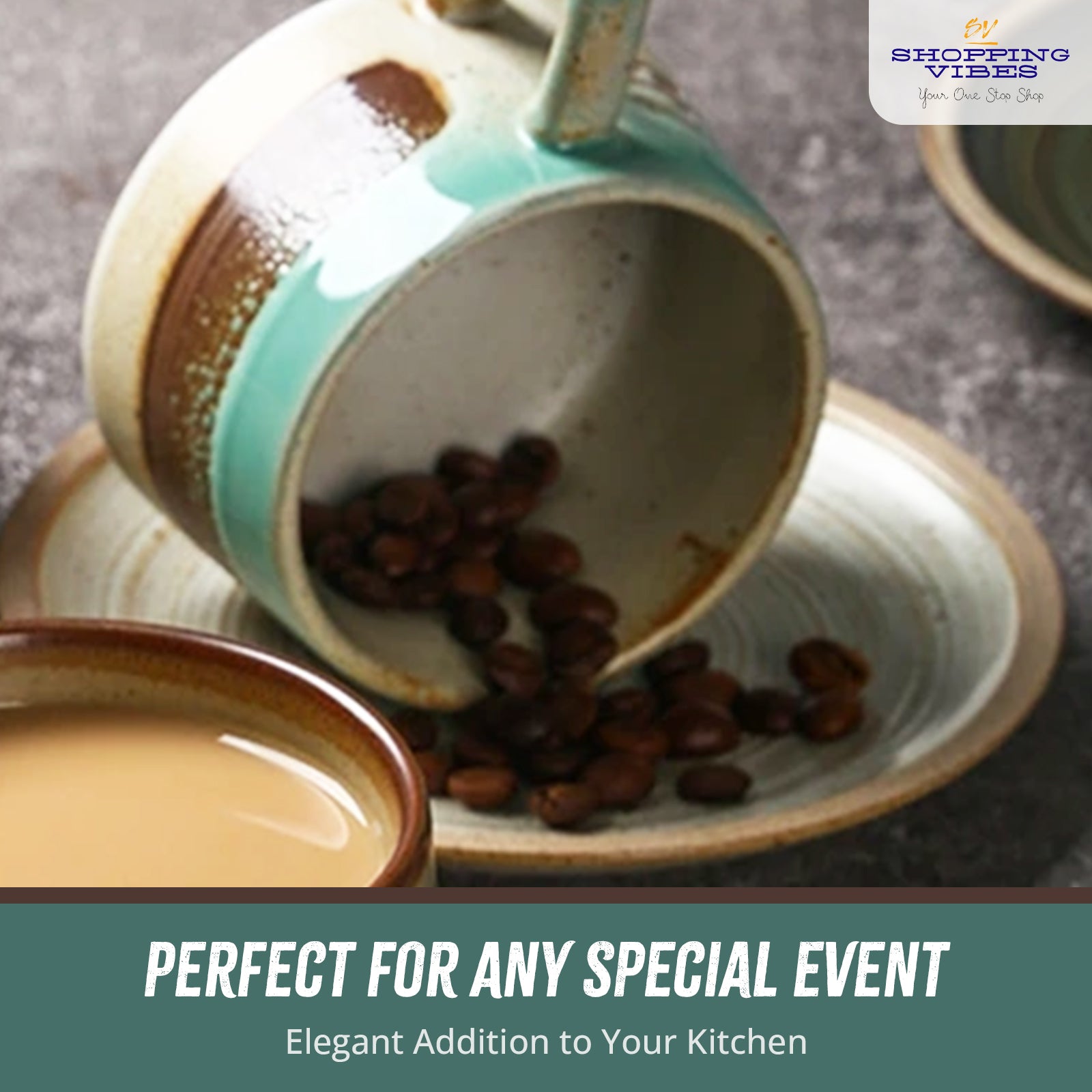 Ceramic Coffee Cup & Saucer Set