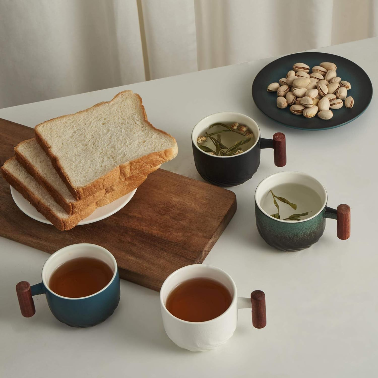Ceramic Espresso Cup Wooden Handle