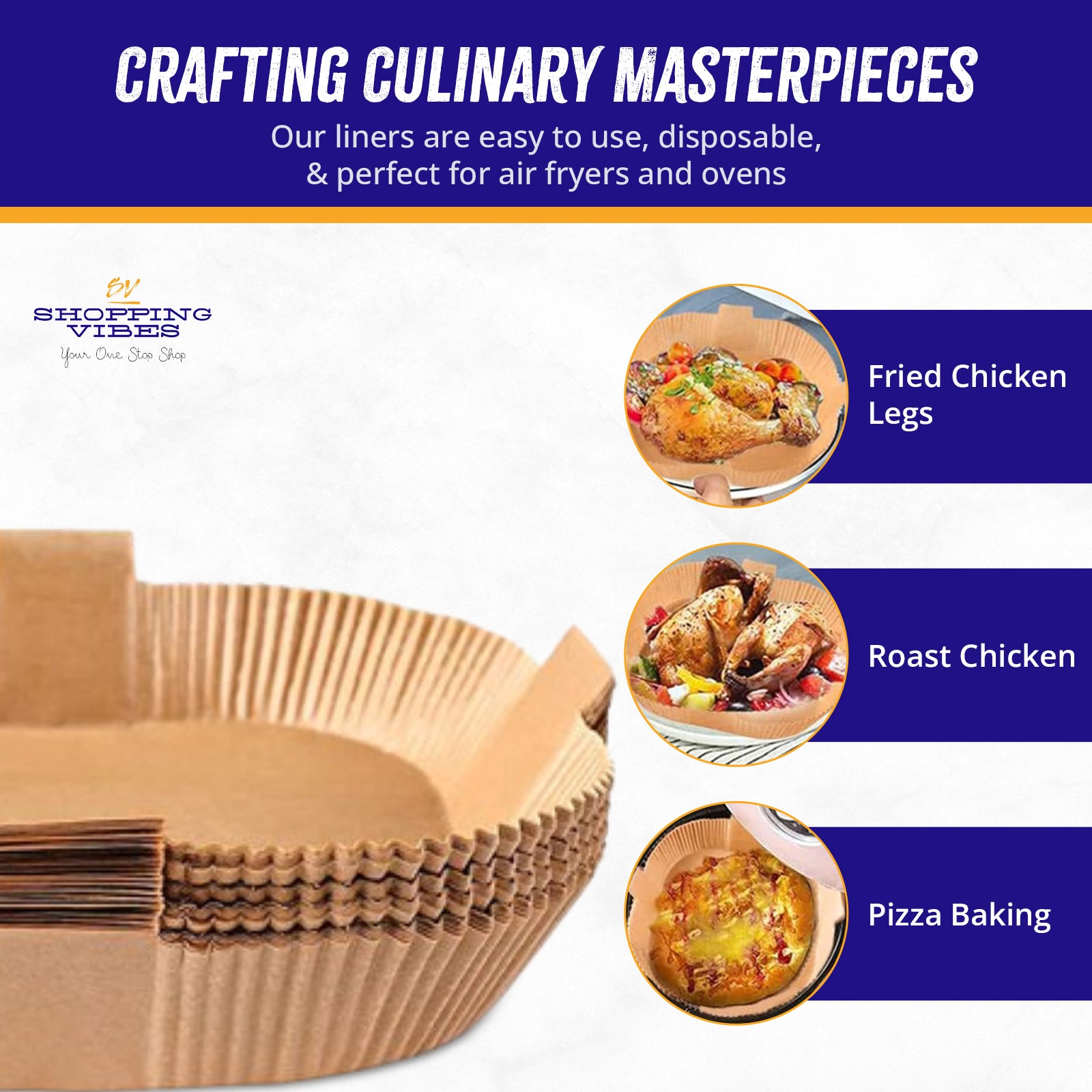 Air Fryer Parchment Papers - Set of 50 pcs
