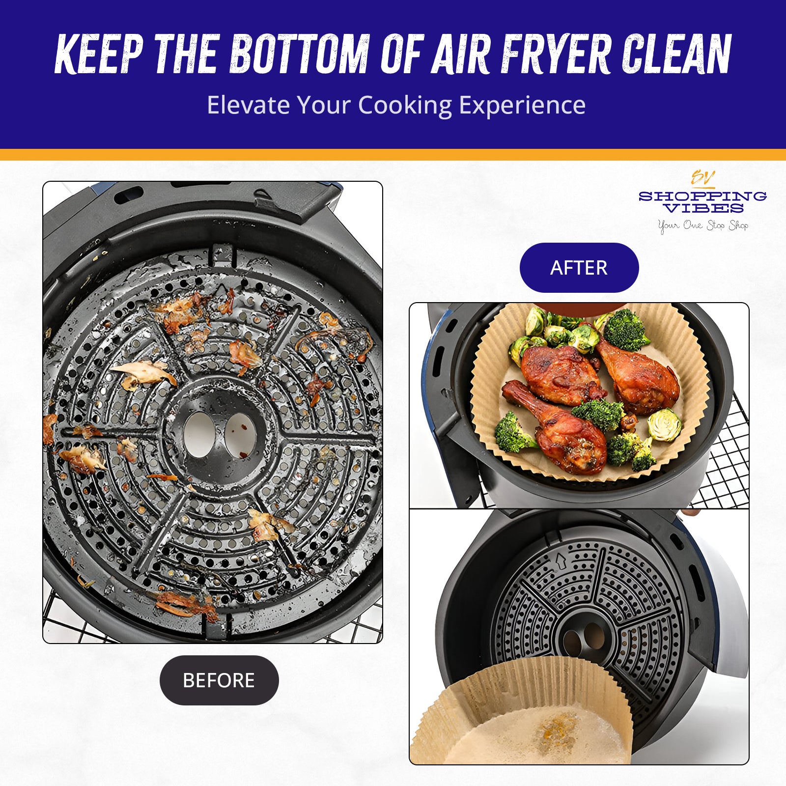 Air Fryer Parchment Papers - Set of 50 pcs